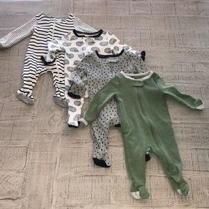 4 baby sleep and play onesies